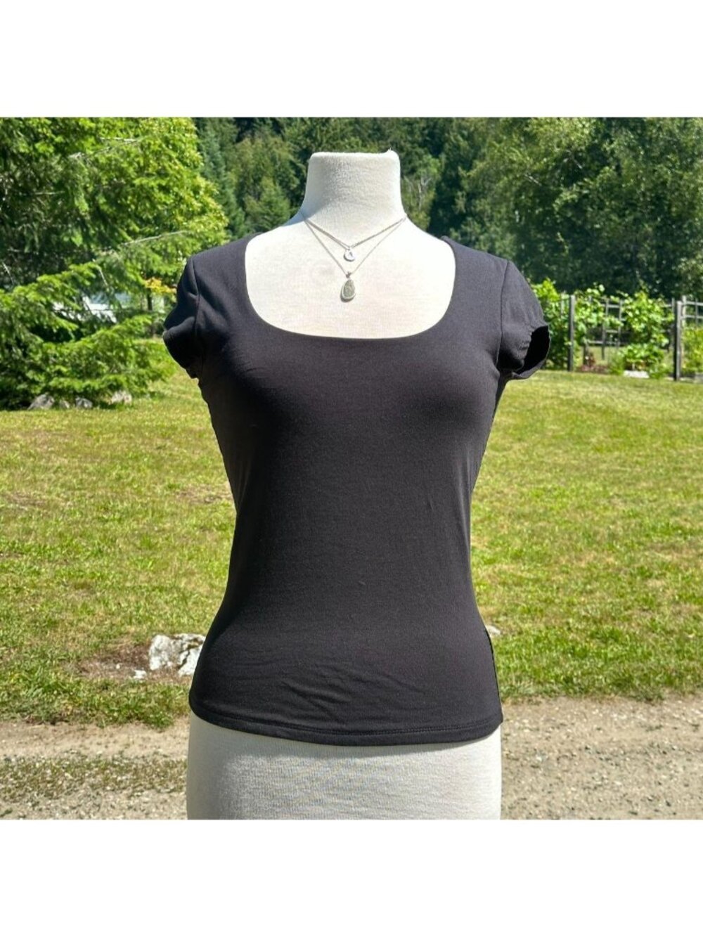 black scoop neck going out
